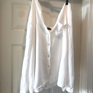 White button up flowy brandy Melville top.